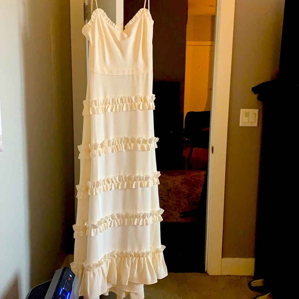 J.chew ruffle silk maxi dress